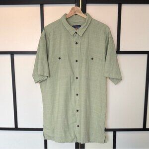 Patagonia Men’s XXL Short sleeve button down shirt Organic cotton hemp outdoor